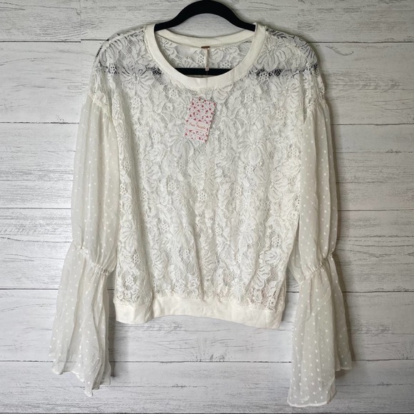 Free people NWT lace peasant blouse - Picture 2 of 7
